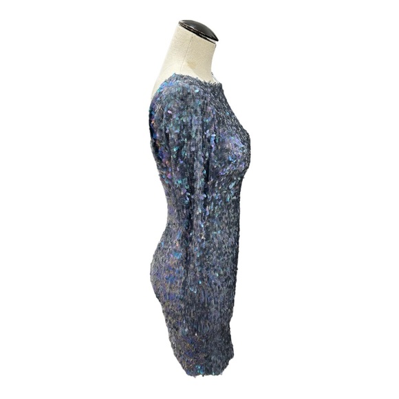 Dress the population gray iridescent-backless mini dress S - Picture 8 of 8
